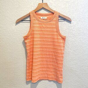 Madewell Peach Striped Tank Top XXS